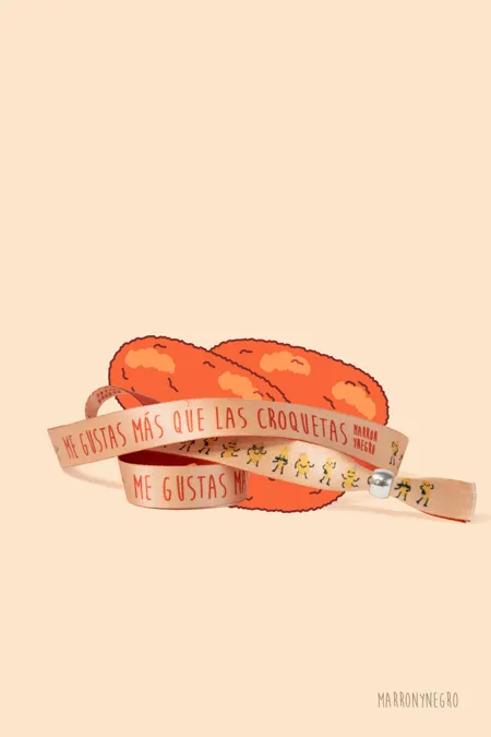 Producto: Pulsera Me Gustas Más que las Croquetas - Marronynegro