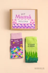 Producto: Pack 2 calcetines Mamá Molona + Te Quiero al Natural - Marronynegro