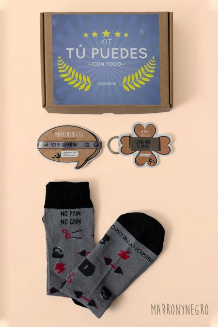 Producto: Pack Tú puedes con todo «No pain no gain» - Marronynegro