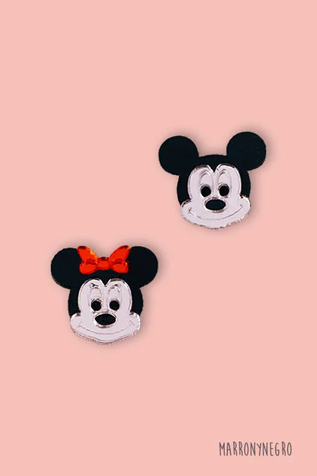 Producto: Pendientes Mini Mickey y Minnie - Marronynegro