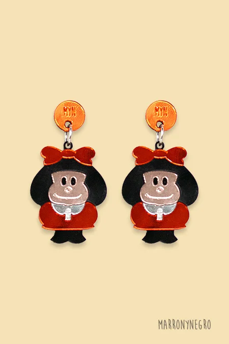 Producto: Pendientes Metacrilato Mafalda - Marronynegro