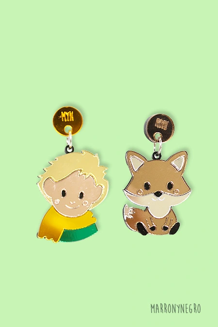 Producto: Pendientes Metacrilato El Principito - Marronynegro