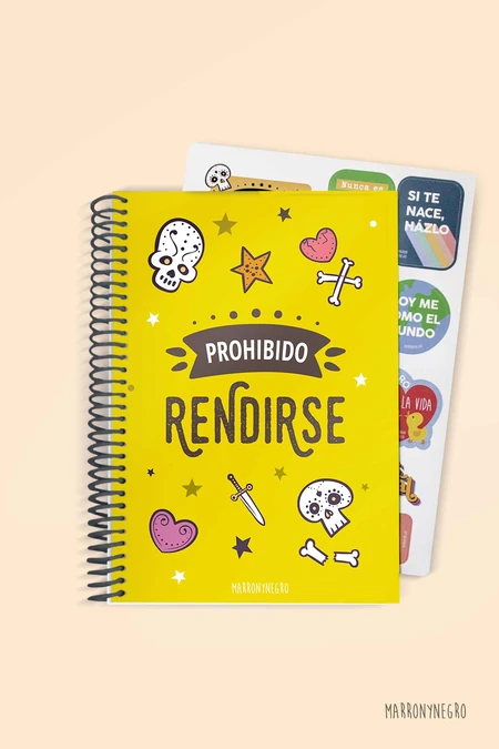 Producto: Cuaderno «PROHIBIDO RENDIRSE» - Marronynegro