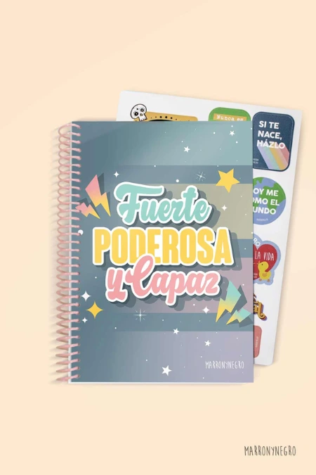 Producto: Cuaderno «FUERTE, PODEROSA Y CAPAZ» - Marronynegro