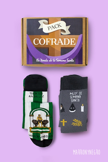 Producto: Pack Combo Calcetines 100×100 Andaluz + Vida de Pasión - Marronynegro