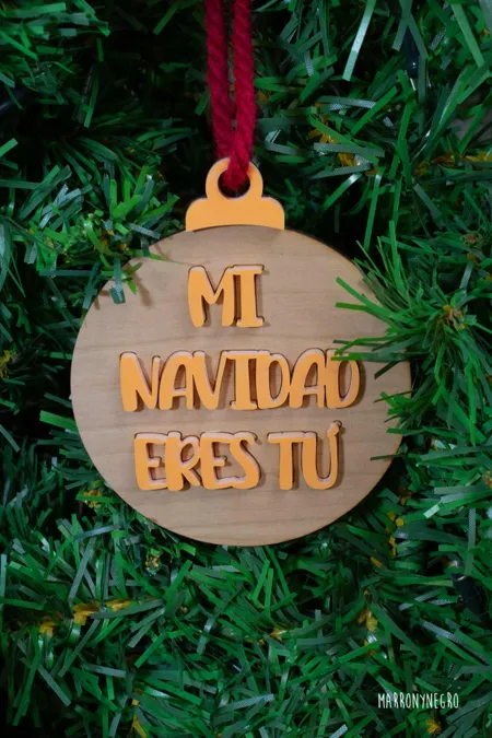 Producto: Bola de Navidad «Mi navidad eres tú» - Marronynegro