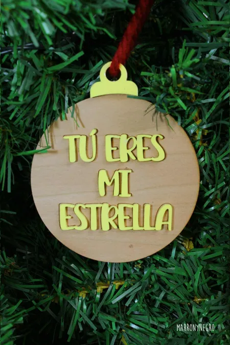 Producto: Bola de Navidad «Tu eres mi Estrella» - Marronynegro