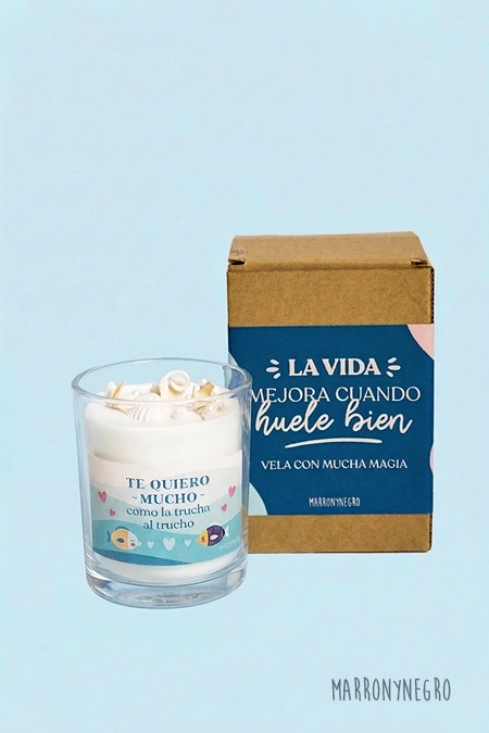 Producto: Vela Te Quiero Mucho Como La Trucha Al Trucho - Marronynegro