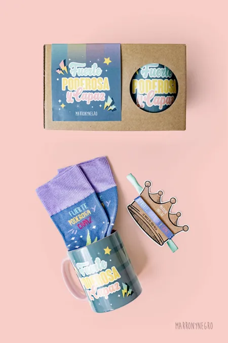 Producto: Pack Taza Fuerte, Poderosa y Capaz - Marronynegro
