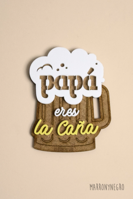 Producto: Imán Papá eres la caña - Marronynegro