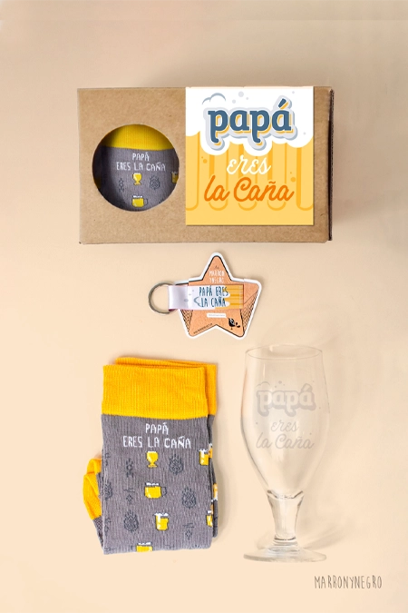 Producto: Pack Copa Papá eres la caña - Marronynegro