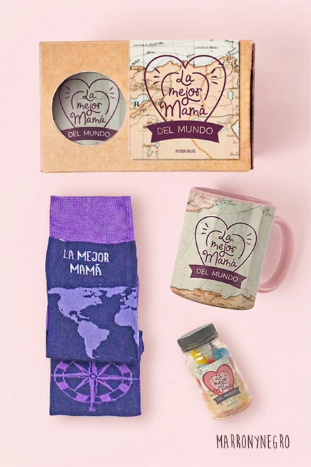 Producto: Pack Taza La mejor Mamá del Mundo - Marronynegro