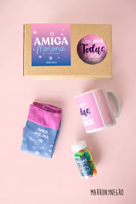 Producto: Pack Taza Amiga Molona - Marronynegro