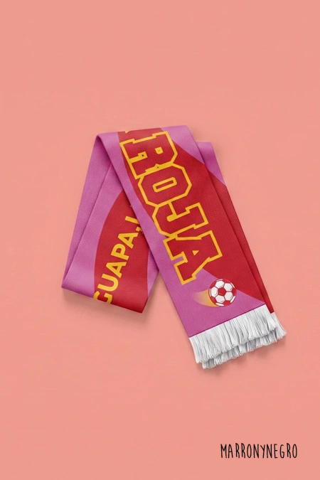 Producto: Bufanda Rosa Guapa, Lista y de la Roja - Marronynegro