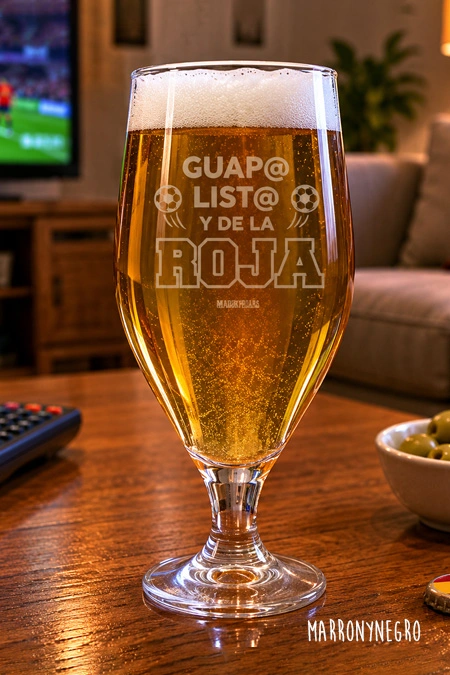 Producto: Copa de Cerveza Guap@, List@ y de la Roja - Marronynegro