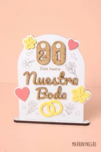 Producto: Cuenta Atrás Boda Blanco - Marronynegro