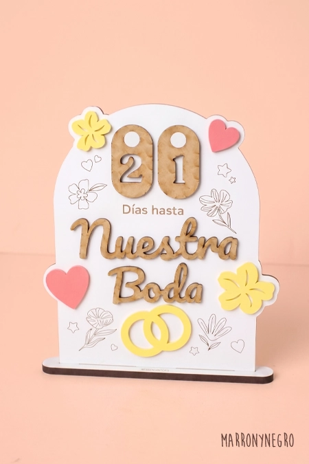 Producto: Cuenta Atrás Boda Blanco - Marronynegro