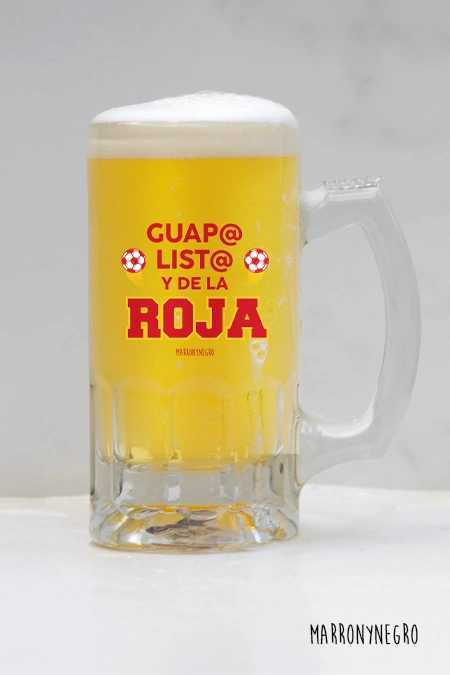 Producto: Jarra de Cerveza Guap@, List@ y de la Roja - Marronynegro