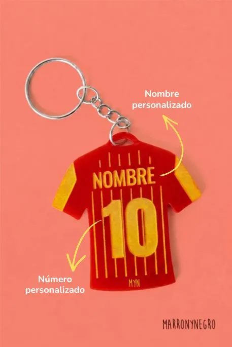 Producto: Llavero personalizado España - Marronynegro