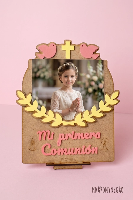 Producto: Portafotos Comunión Niña - Marronynegro