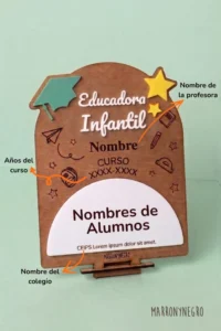 Producto: Recuerdo Clase Educadora Infantil con superpoderes | Personalizado - Marronynegro