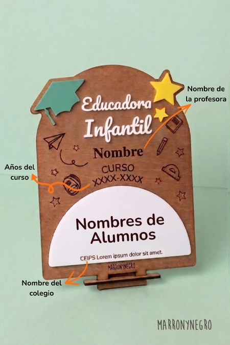Producto: Recuerdo Clase Educadora Infantil con superpoderes | Personalizado - Marronynegro