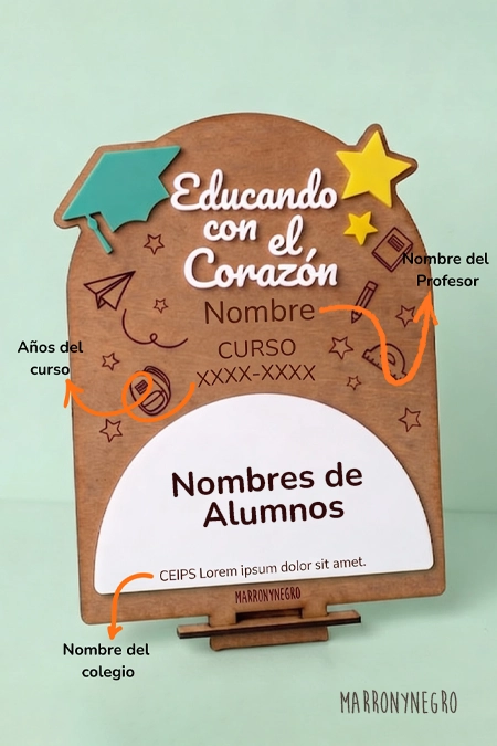 Producto: Recuerdo Clase Educando con el Corazón | Personalizado - Marronynegro