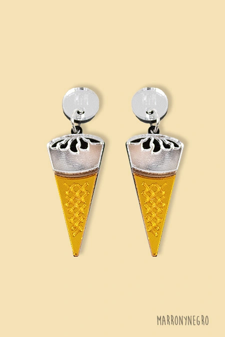 Producto: Pendientes Metacrilato Cornetto - Marronynegro