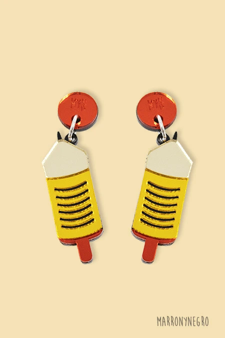 Producto: Pendientes Metacrilato Mikolapiz - Marronynegro