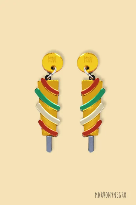 Producto: Pendientes Metacrilato Pirulo - Marronynegro