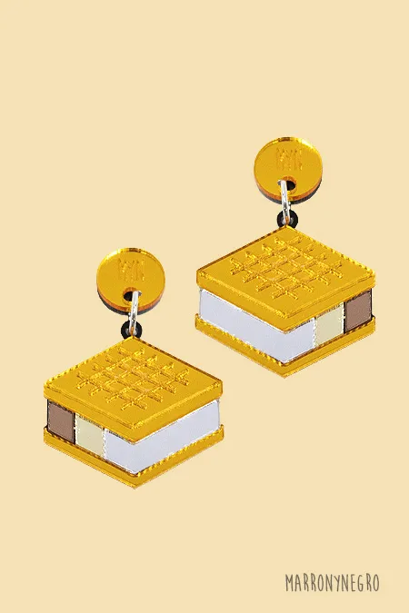 Producto: Pendientes Metacrilato Sandwich - Marronynegro