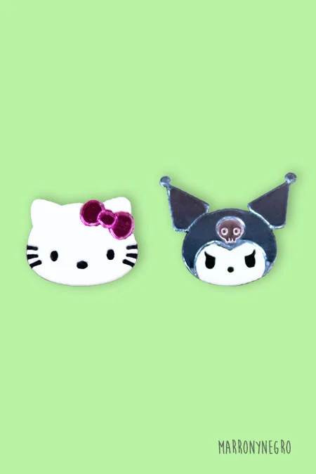 Producto: Pendientes Mini Hello Kitty y Kuromi - Marronynegro