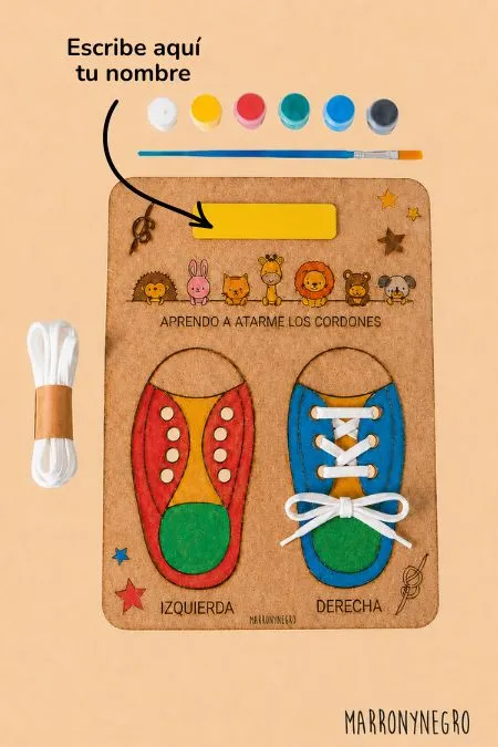 Producto: Juego Para Aprender a Atarse Los Cordones - Marronynegro