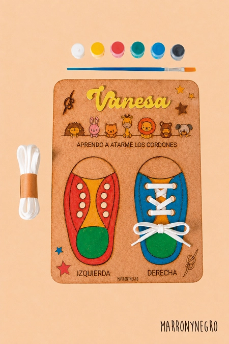 Producto: Juego Para Aprender a Atarse Los Cordones – Personalizado - Marronynegro