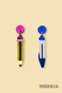 Producto: Pendientes Metacrilato Lápiz - Marronynegro